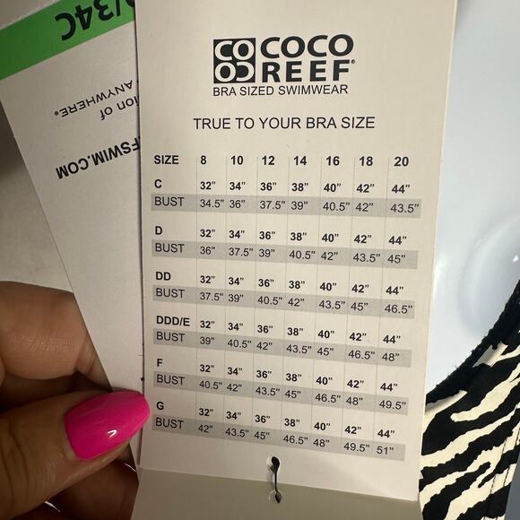 Coco Reef Contours Women’s Zebra Underwire One Piece Swimsuit | Size 10 34C New - Picture 9 of 13